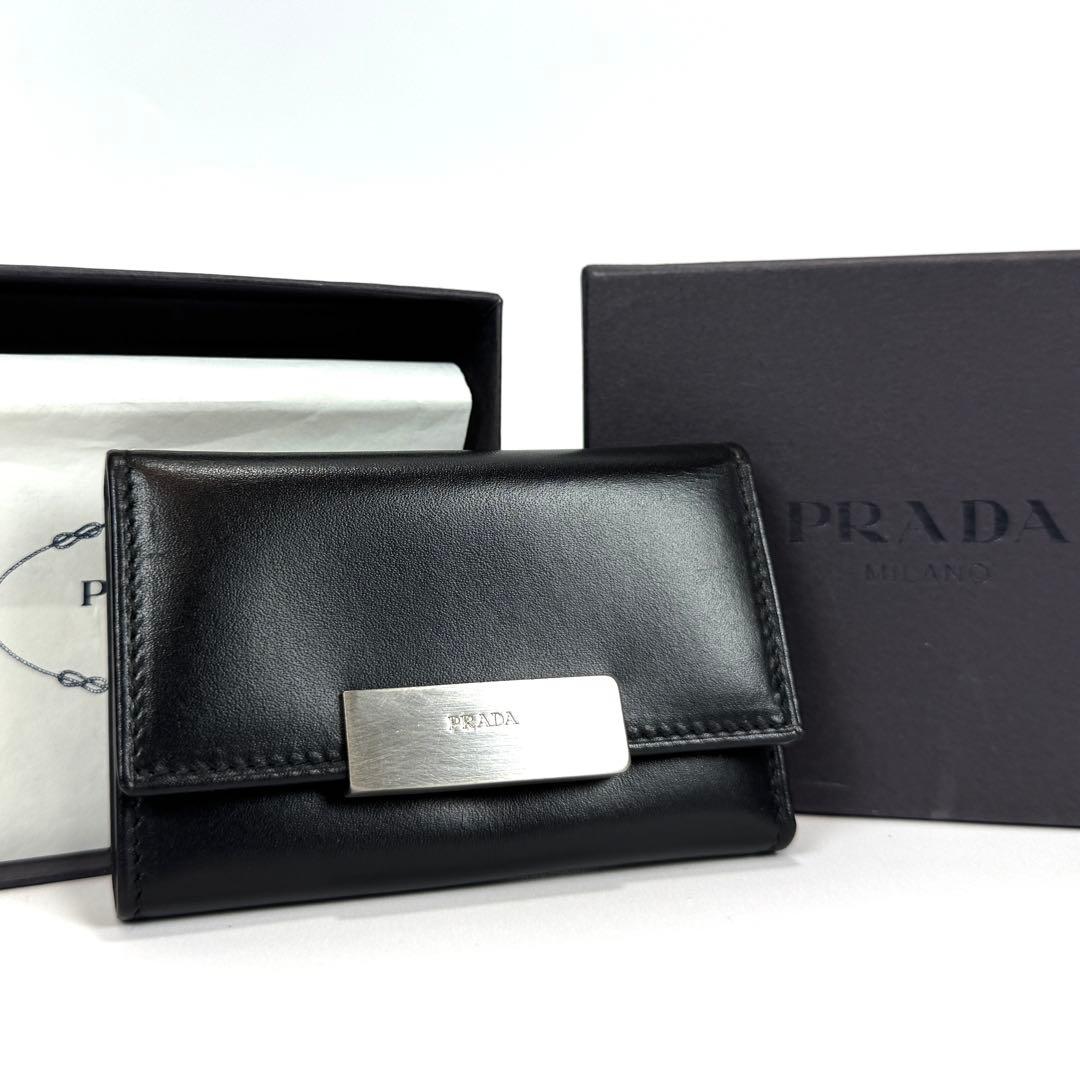 未使用保管品✨ PRADA ブラックレザー キーケース 箱付き