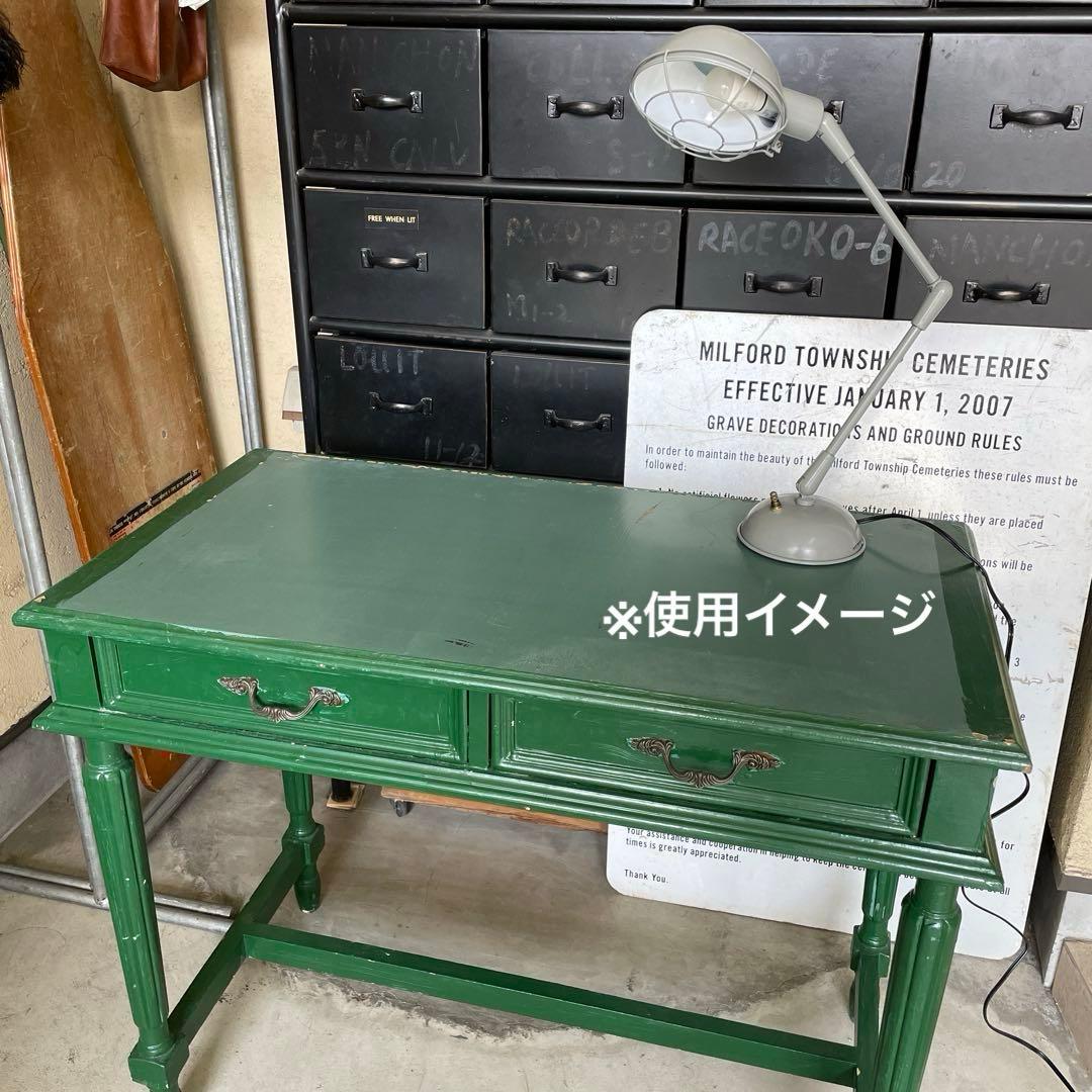 【訳あり】ヴィンテージ デスク 机 レトロ 蚤の市 アンティーク 店舗什器 緑