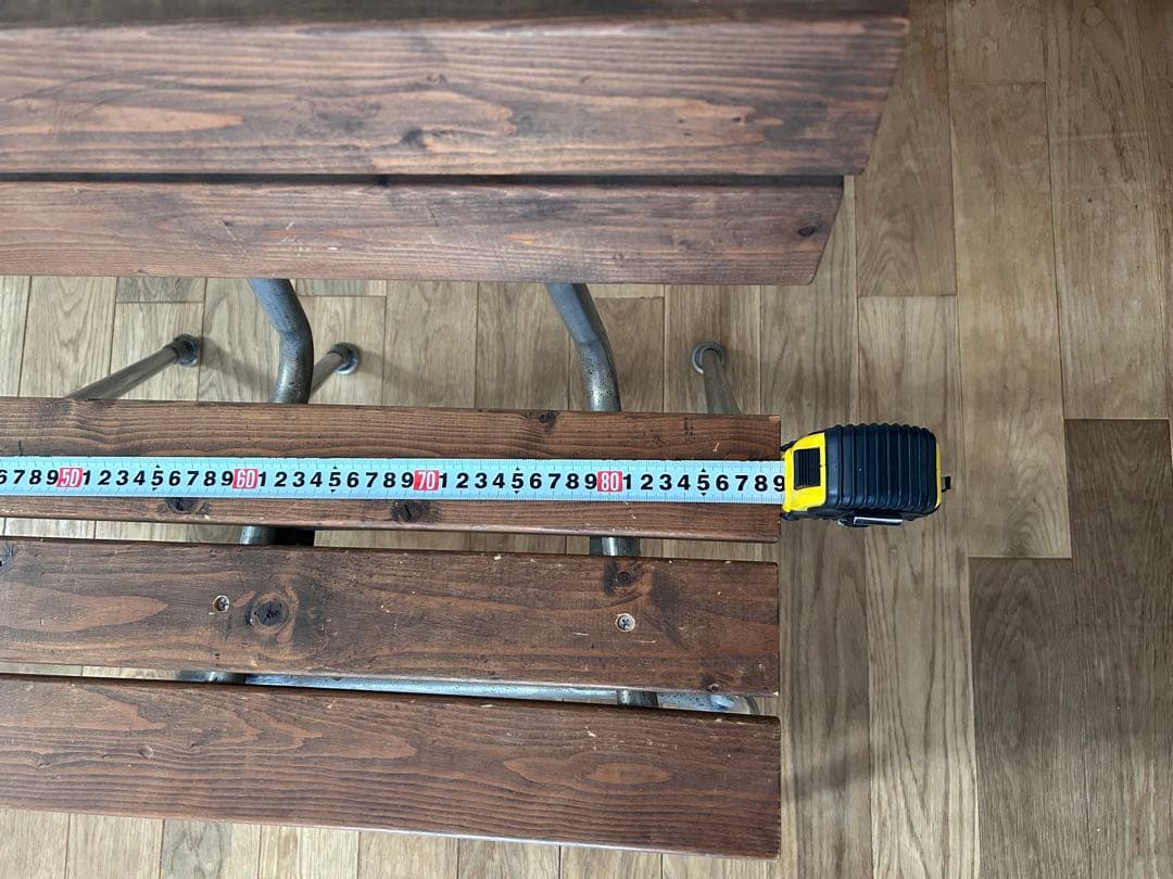 h＊＊h　ミニベンチ　木製　パイプ