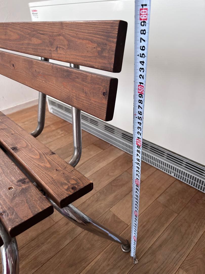 h＊＊h　ミニベンチ　木製　パイプ