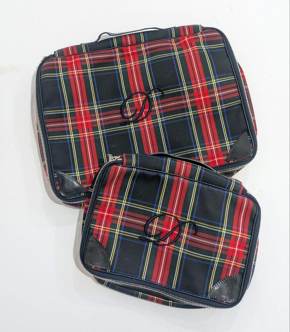 Drawer ドゥロワー チェック柄 トラベルポーチ 2個セット