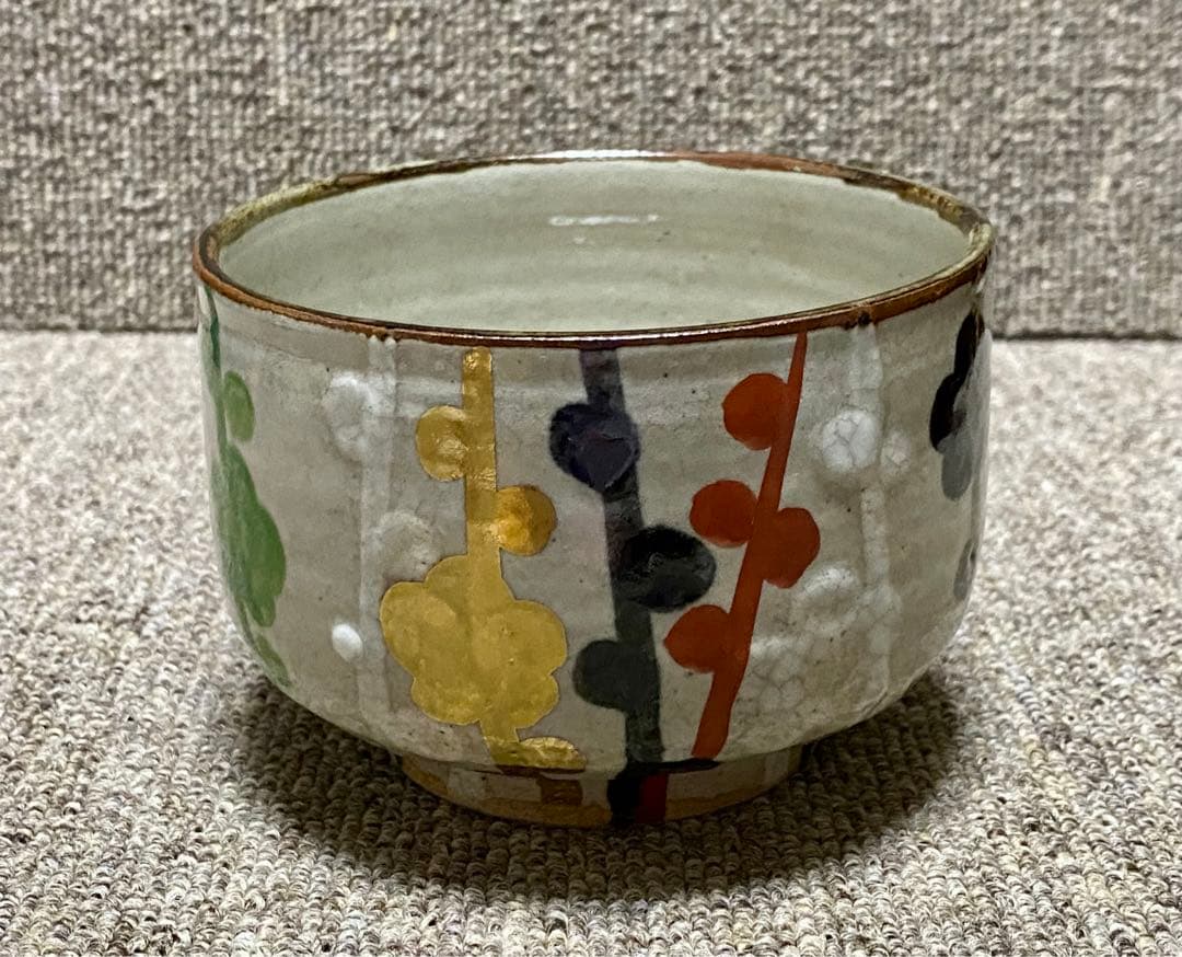 槍梅 色絵茶碗 乾山造