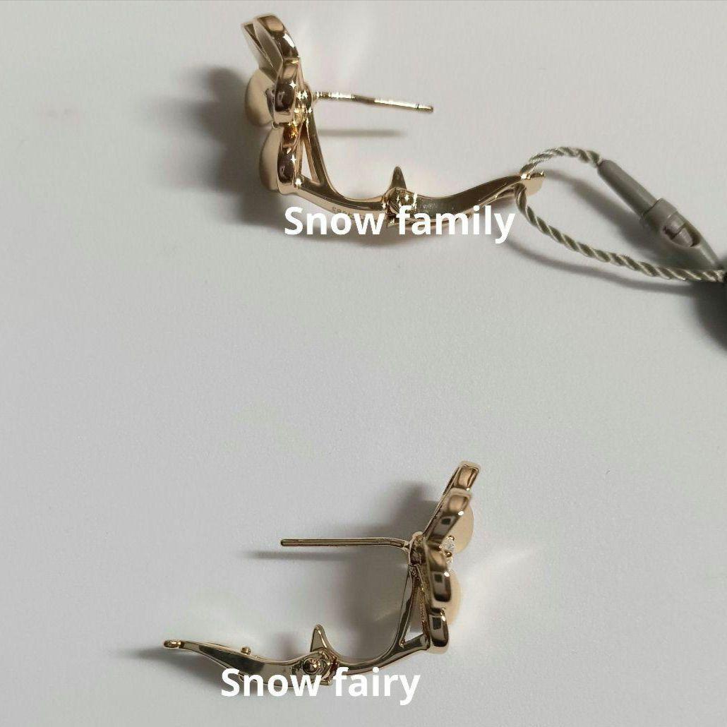 訳あり　三つ葉ピアス　フラワーピアス　イエローゴールドカラー　YG