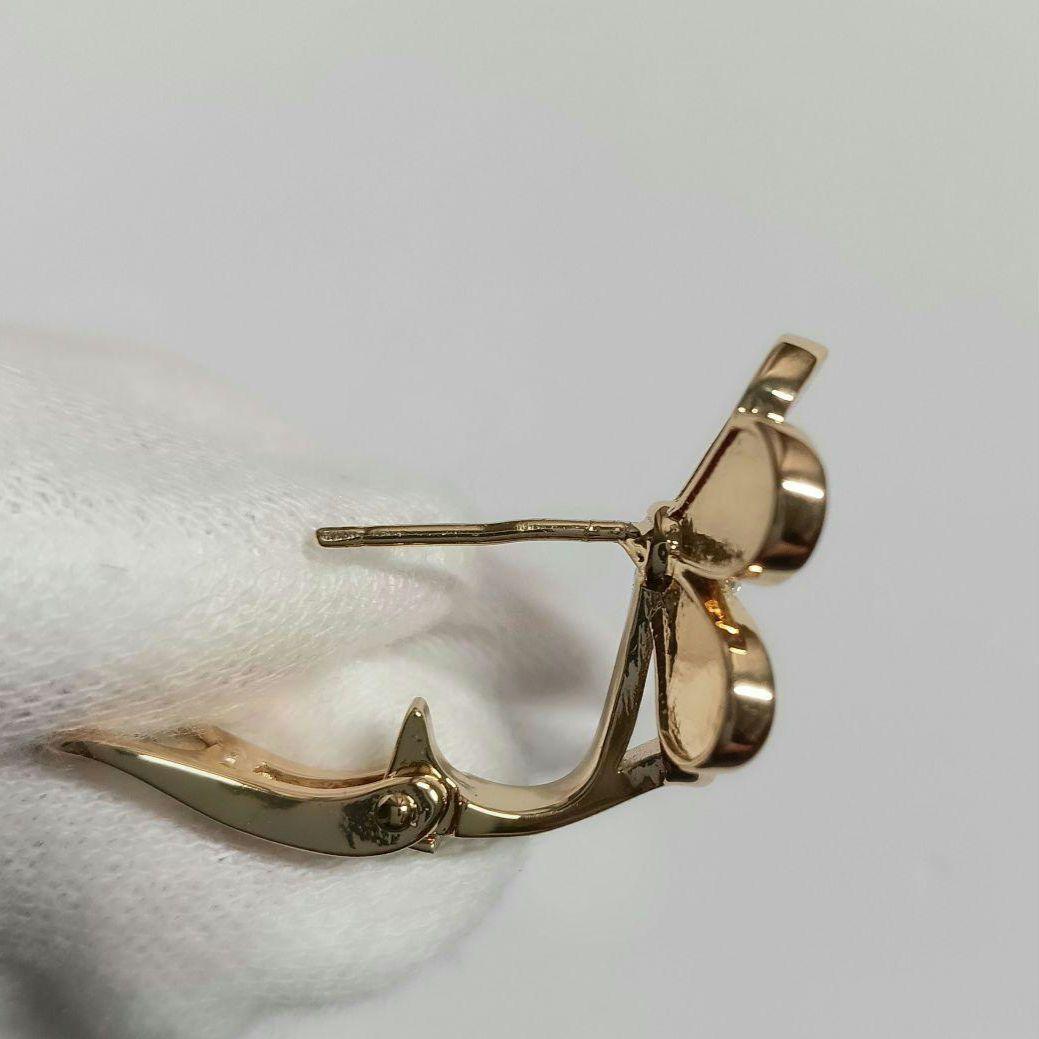 訳あり　三つ葉ピアス　フラワーピアス　イエローゴールドカラー　YG