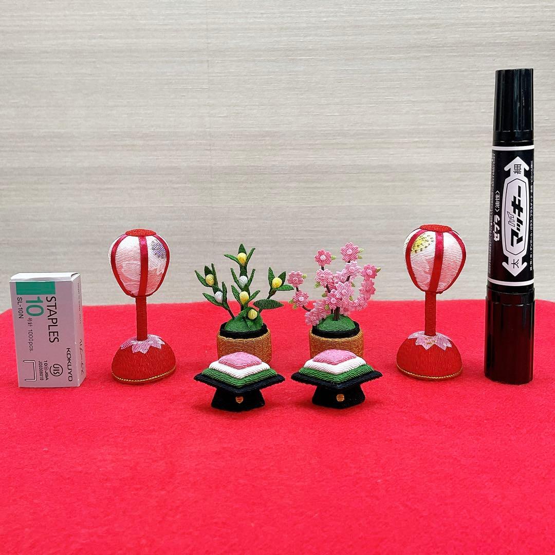 雛飾り小道具【桜ぼんぼり小＆桜橘＆菱餅】お雛様 雛人形 ちりめん細工 新品