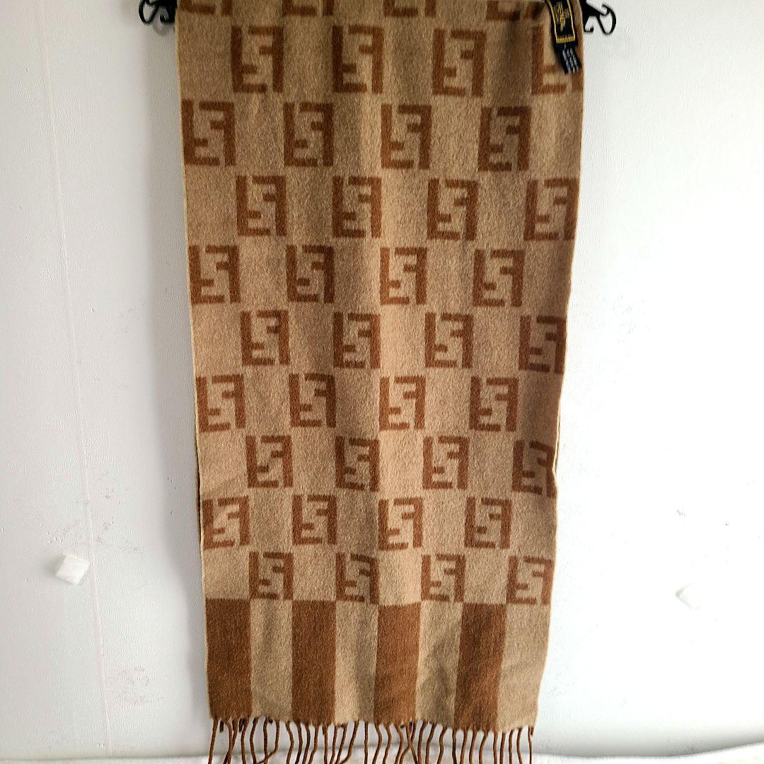 フェンディ　FENDI マフラー　ウール 前後ロゴ総柄