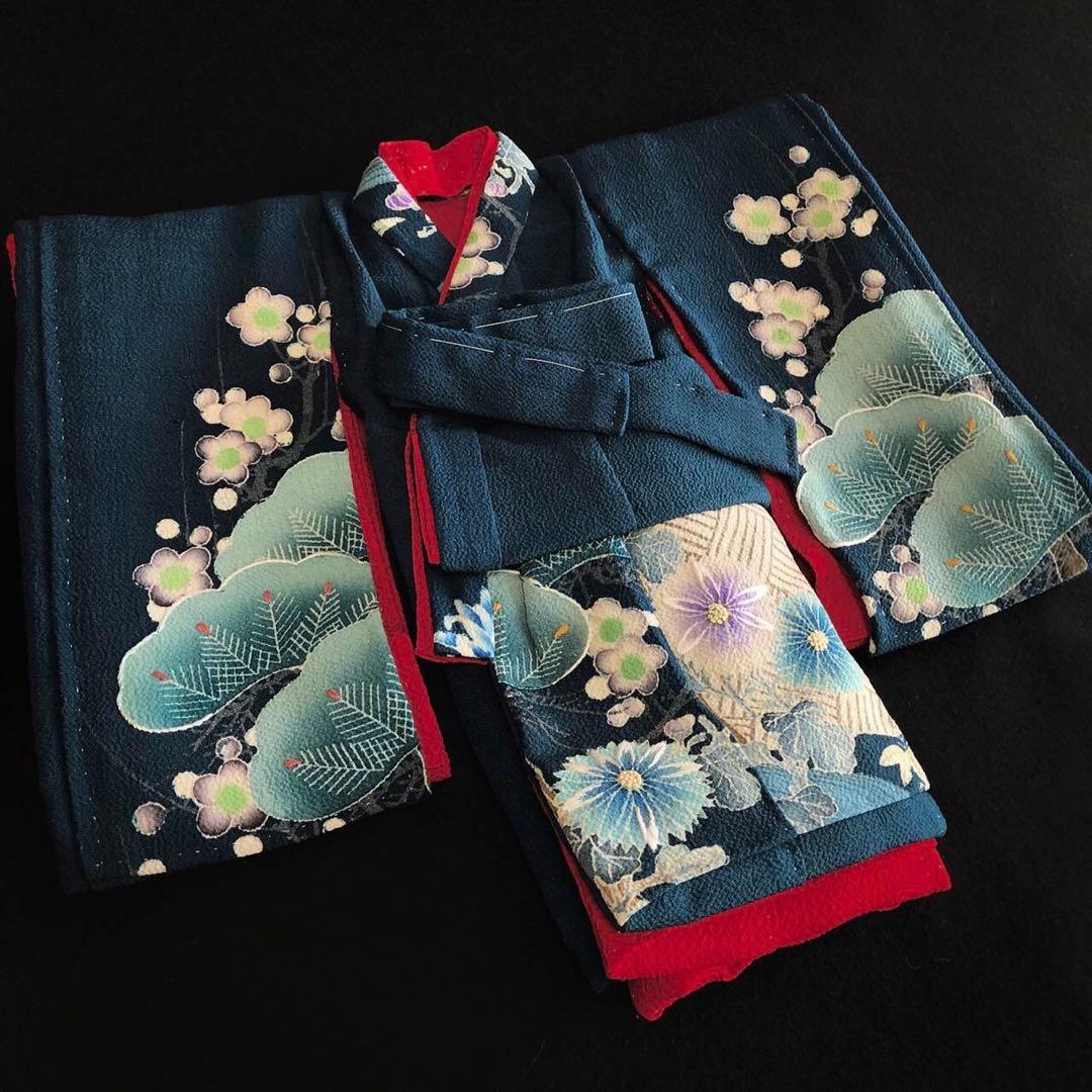 ＊ 市松人形 10号 アンティーク 着物 帯 ＊ 色留袖 大正