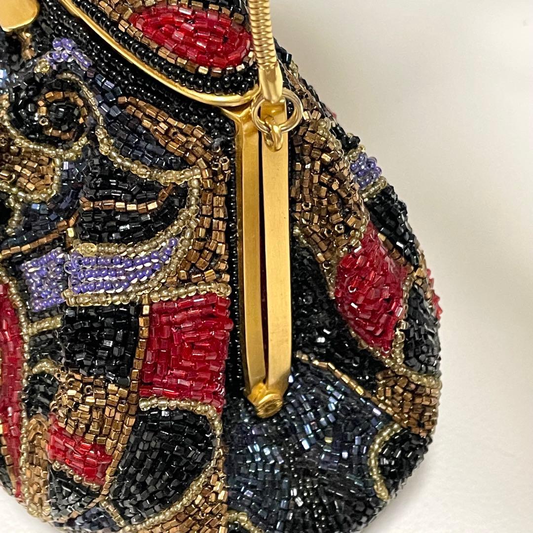 美品 LUMYはしもと パーティバッグ ビーズバッグ 皇室御用達 モルティ 装飾