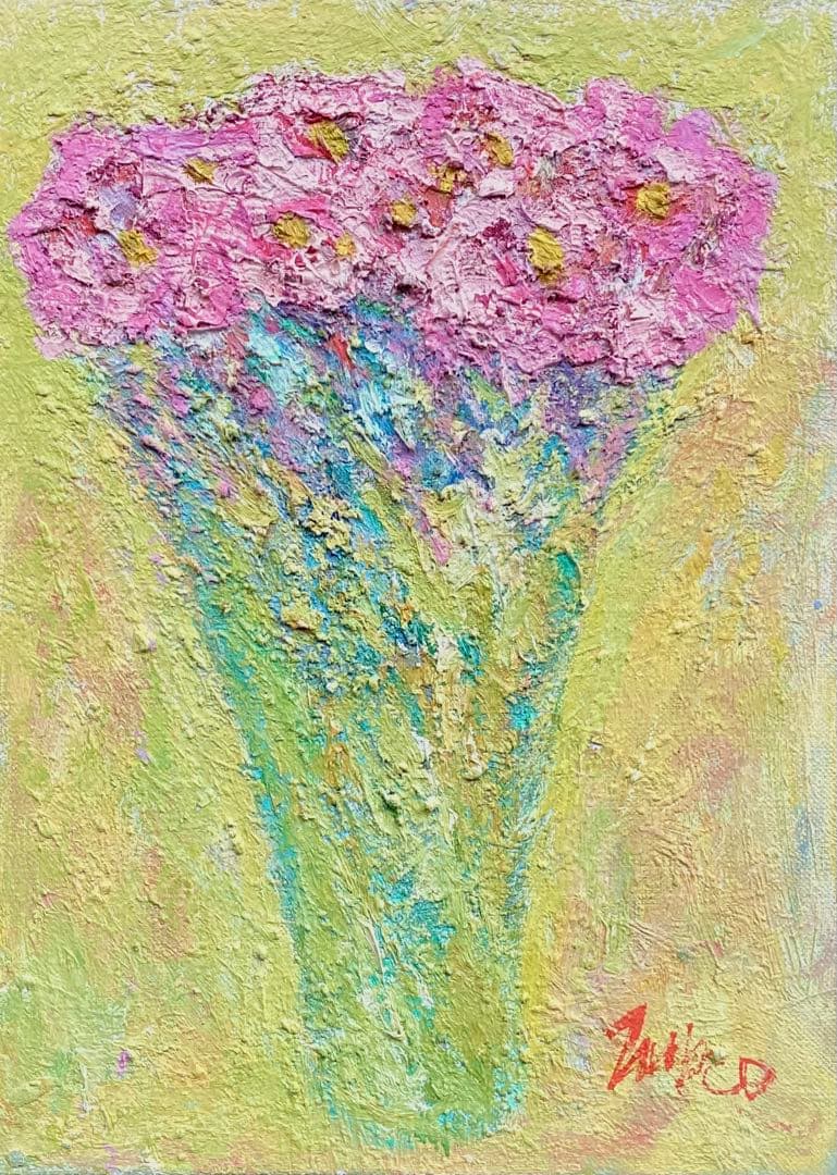 額なし▪️油彩画　F4 原画▪️ヨーロッパ画家ヴィタリエ・ズブコ　「春のブーケ 」