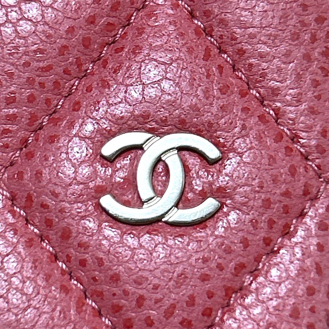 CHANEL マトラッセ　キャビアスキン　iPhone11ケース ピンク