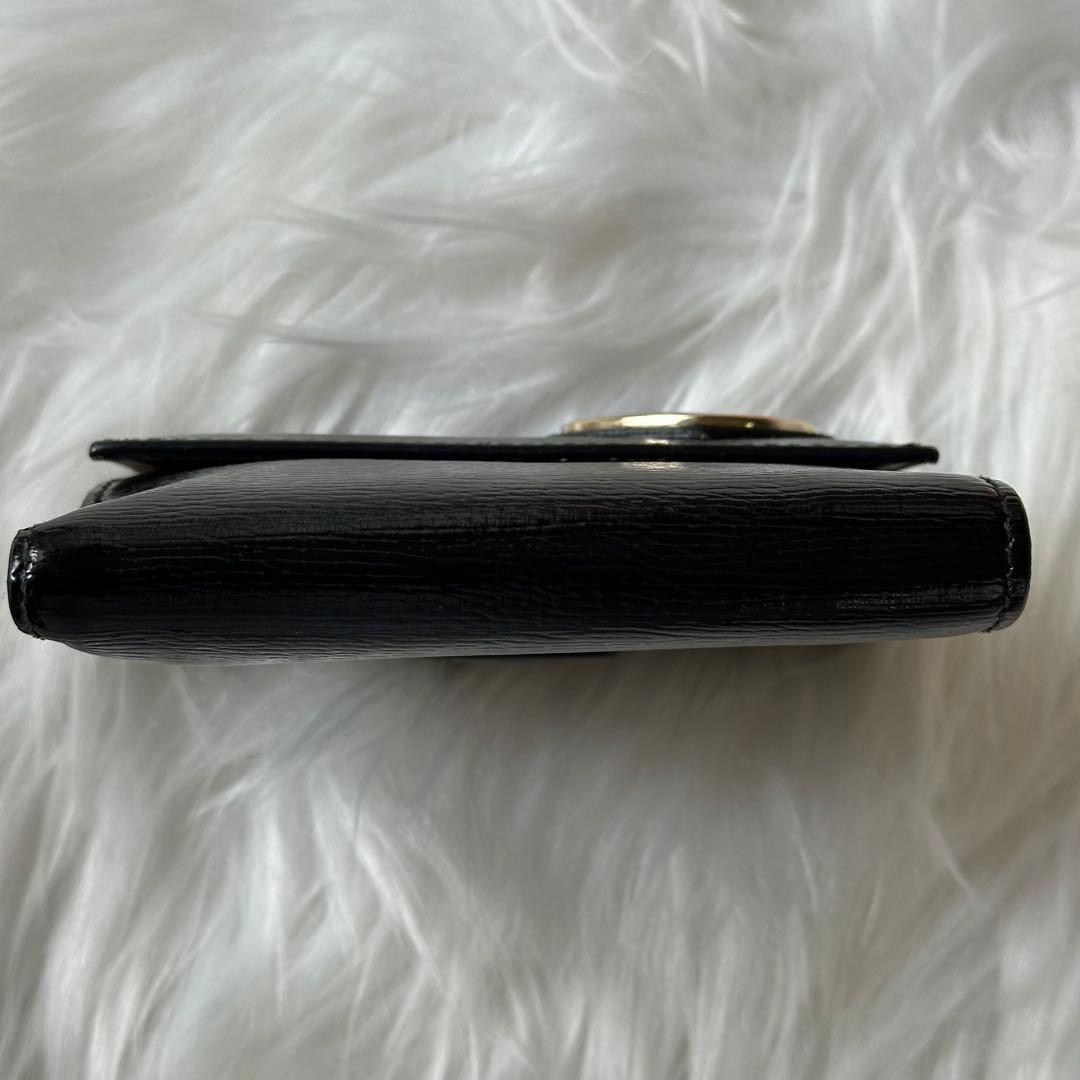 美品✨GUCCI 二つ折り財布　ダブルホック ブラック レザー ハート