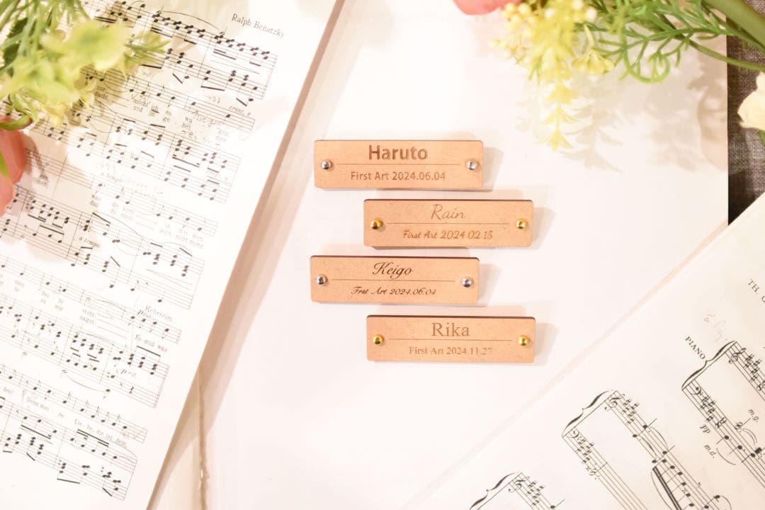 60枚木製First Art ネームプレート　オーダーメイドプレート ネームタグ