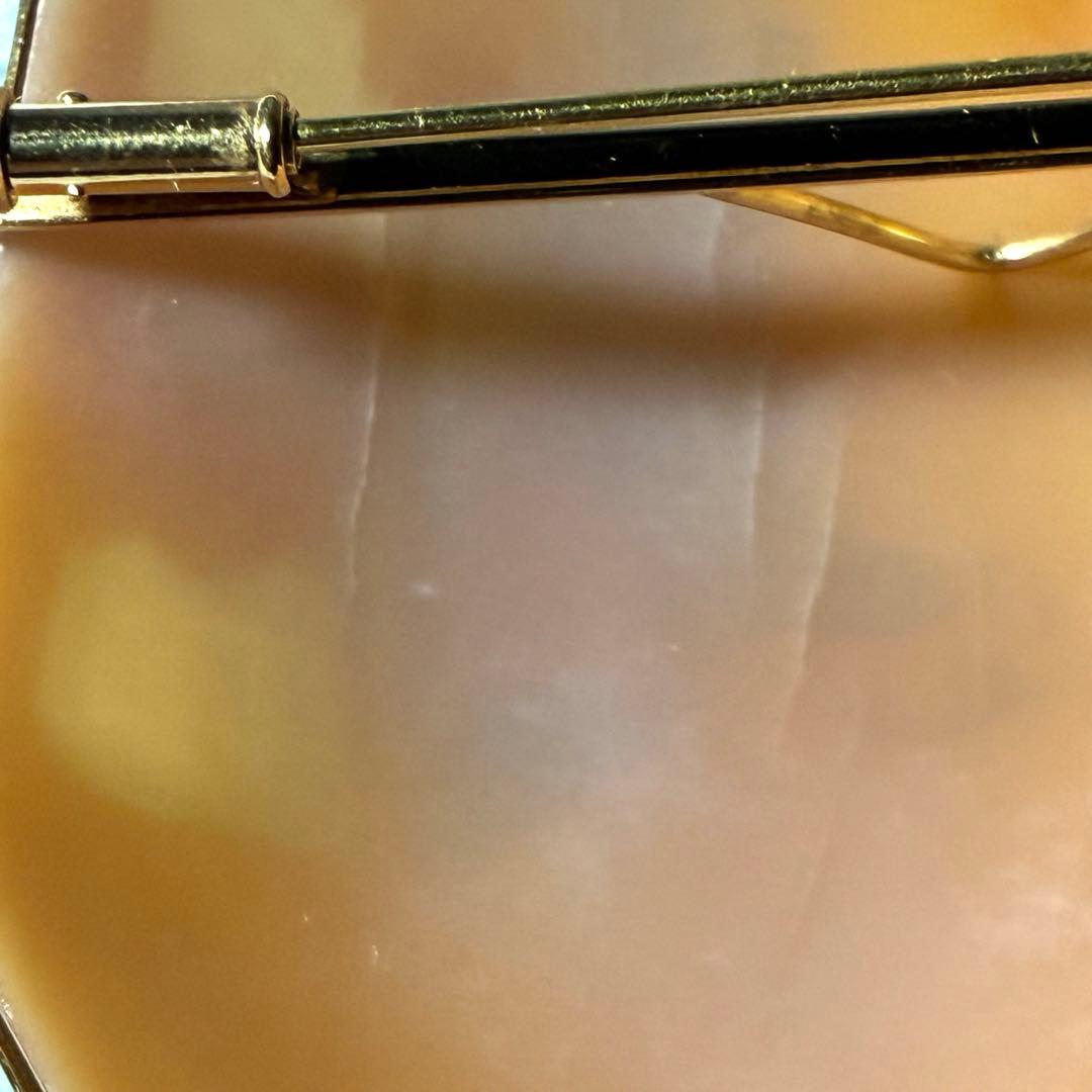 K18 シェルカメオ ペンダントブローチ