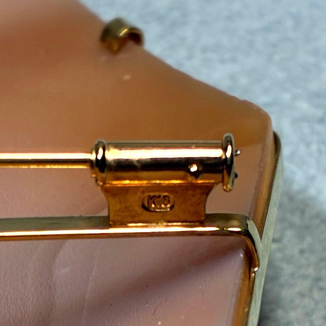 K18 シェルカメオ ペンダントブローチ