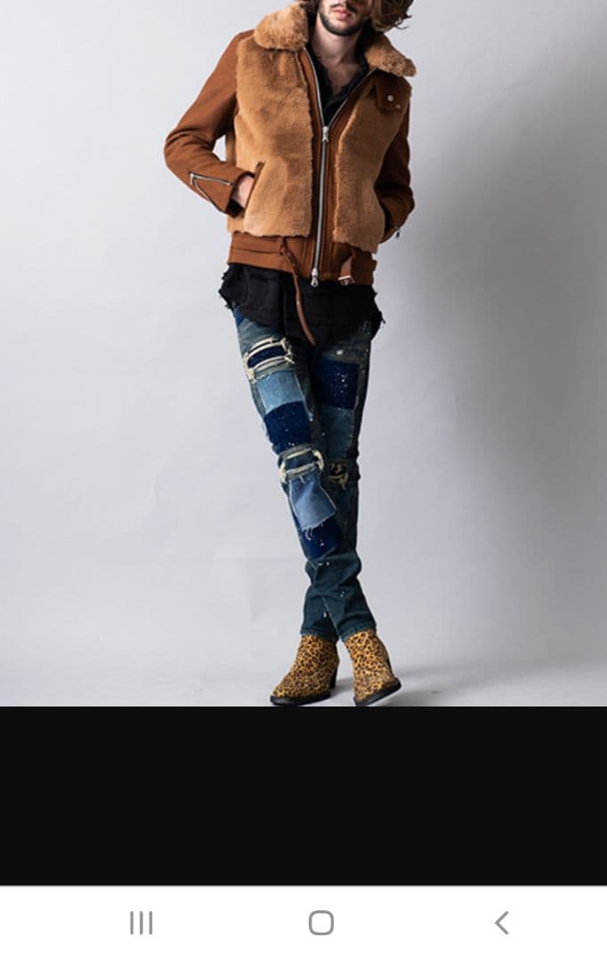 NO ID　グリズリーファーライダースジャケット