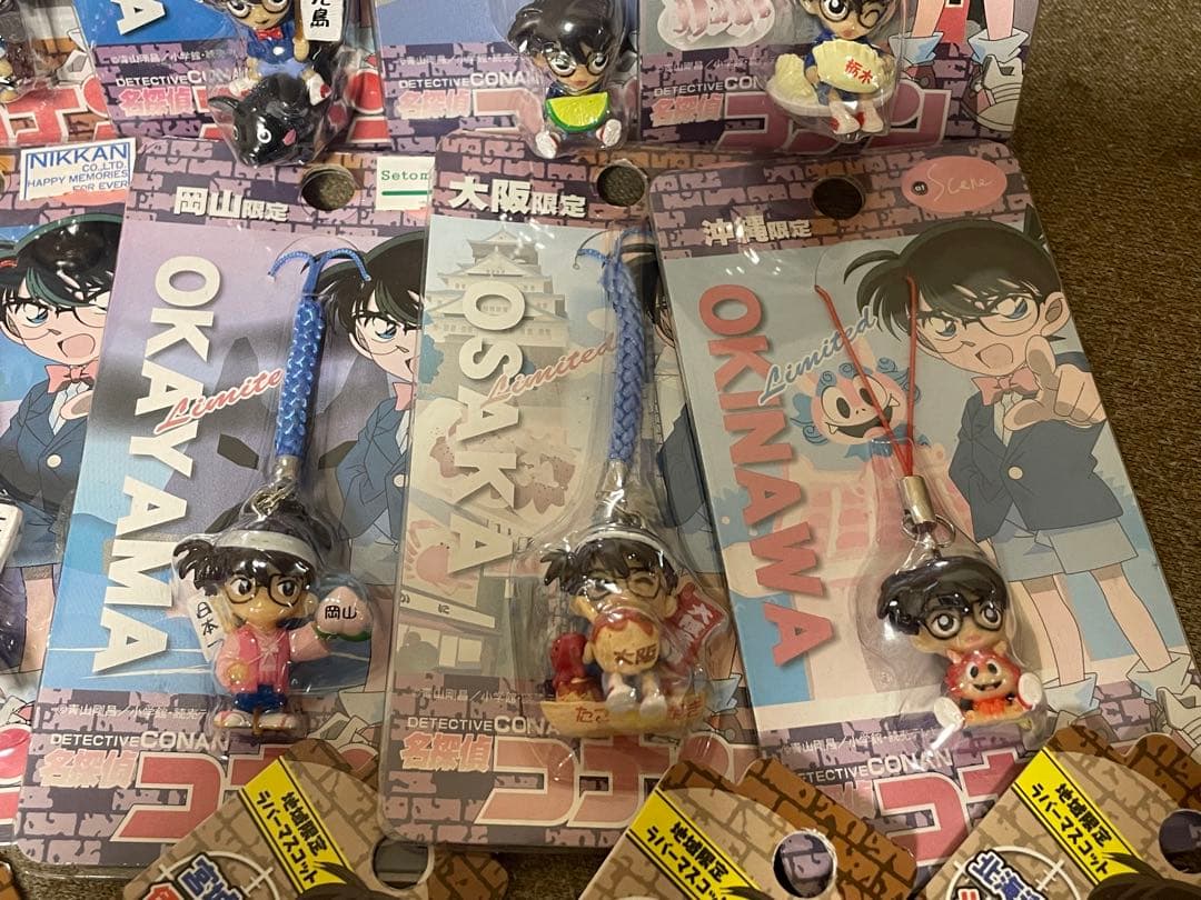 【まとめ売り】ご当地　コナン　根付けストラップ　ラバーマスコット