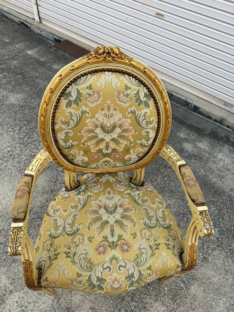 A イギリスアンティーク アームチェア ゴブラン 英国家具