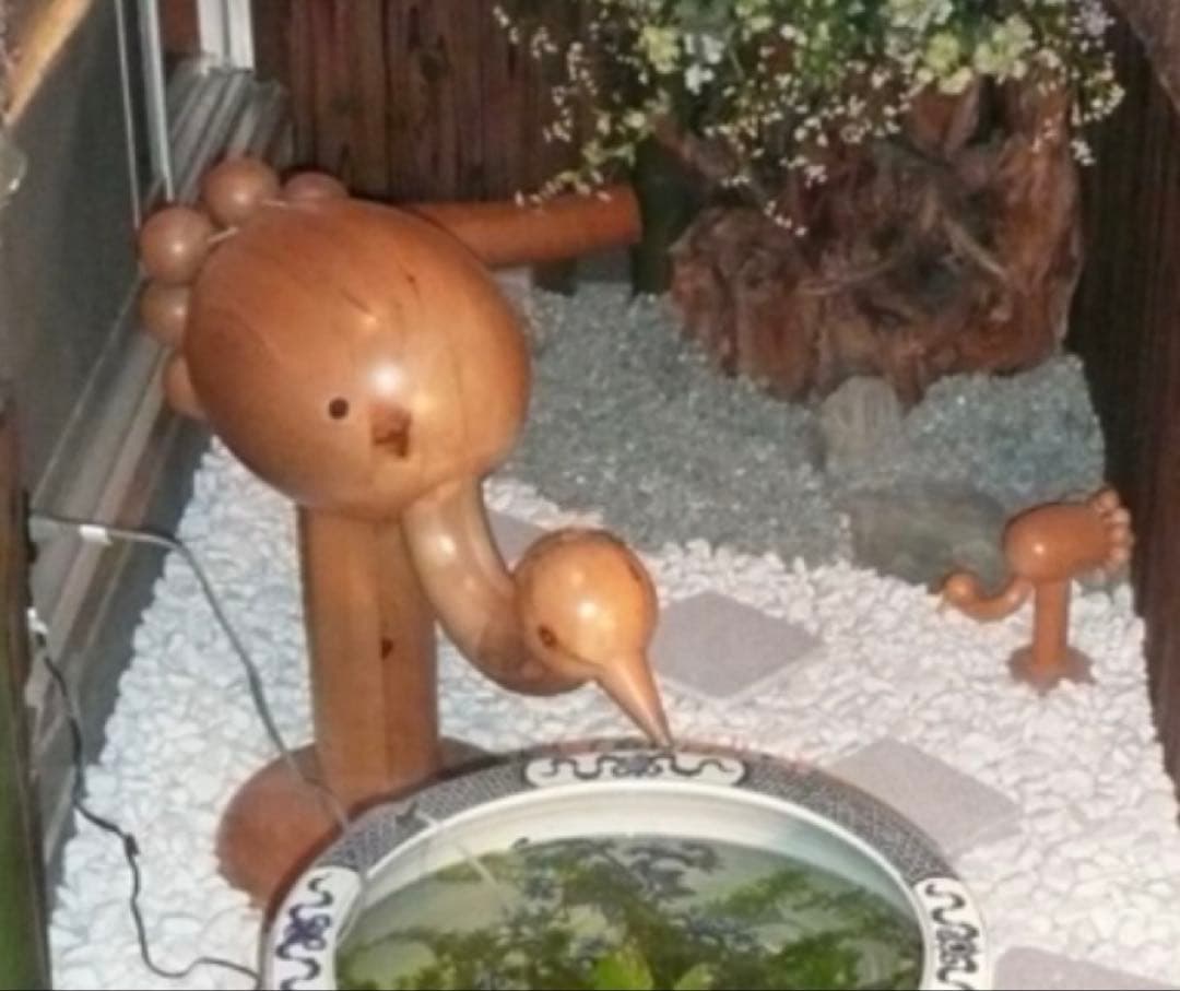 『最大サイズ』アーリッカ(パイン松材)Kurki(黒鶴) 置物 : ヴィンテージ