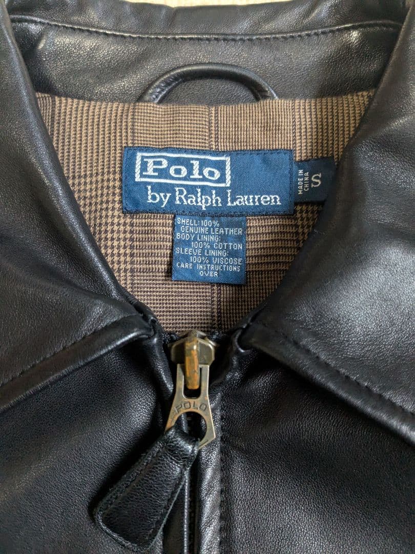 【正月セール】90s ラルフローレン ポニー無し レザージャケット S ブラック