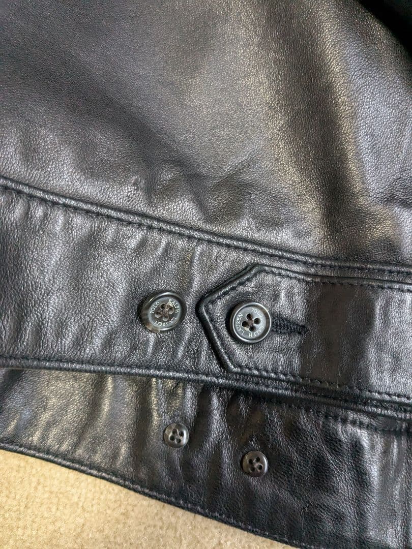 【正月セール】90s ラルフローレン ポニー無し レザージャケット S ブラック