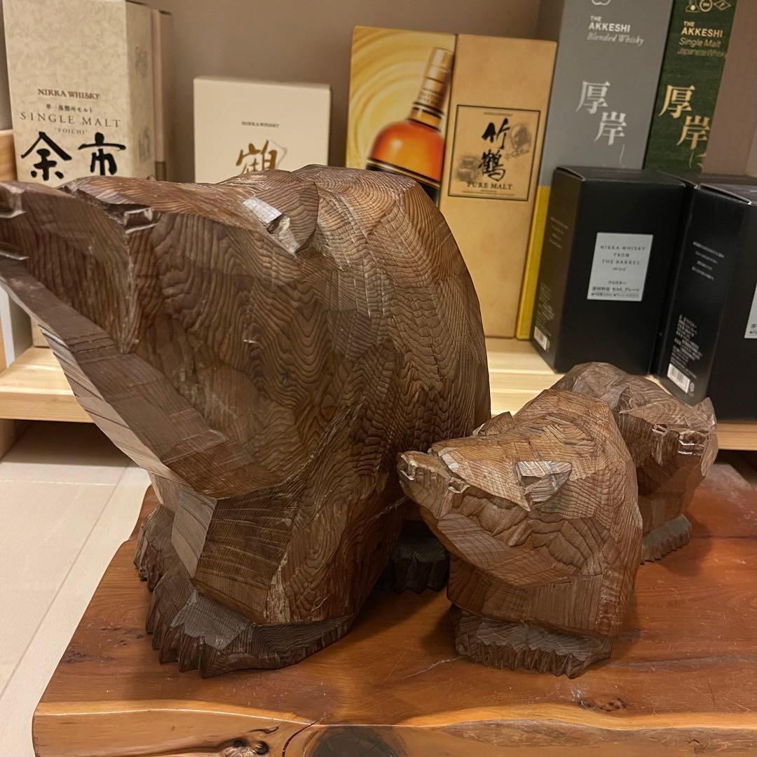 引間二郎　木歩　八雲　木彫　熊木彫　1980 大