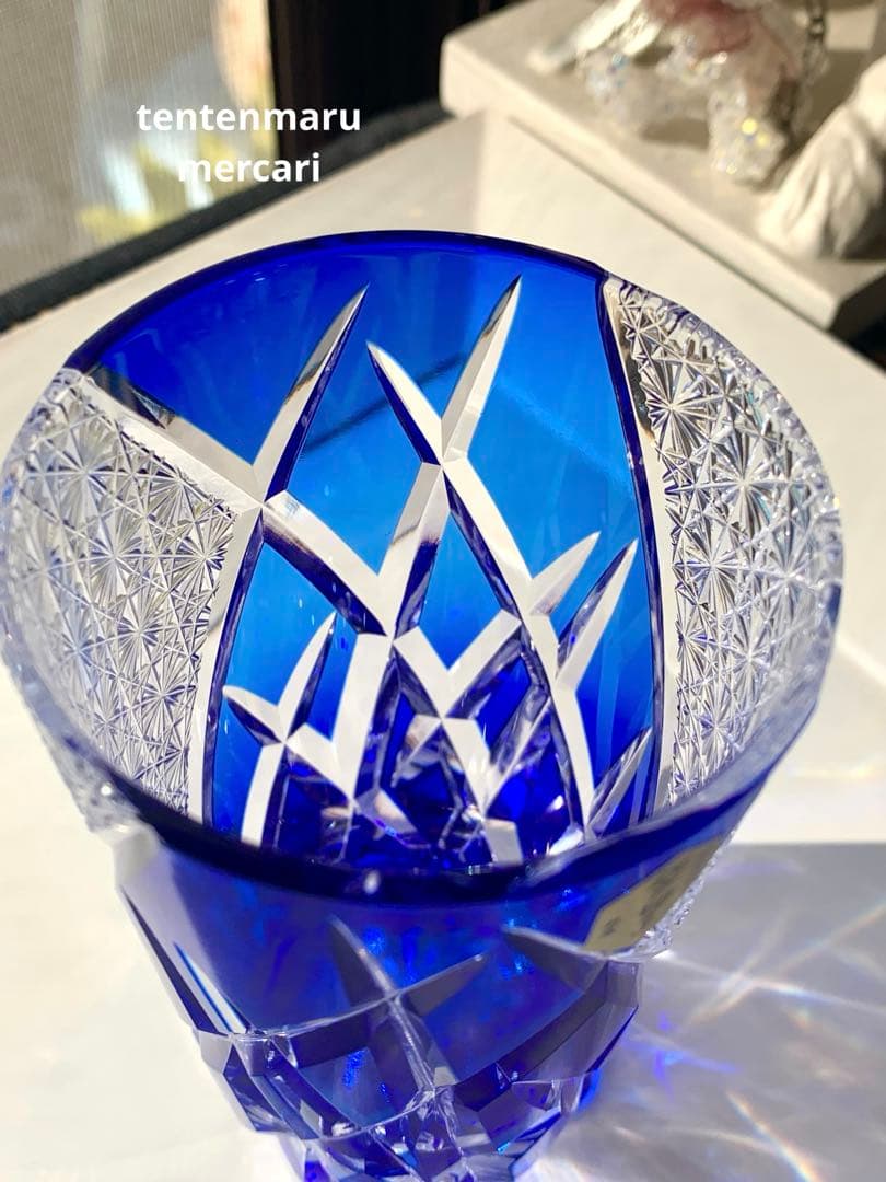 L*o様 江戸切子 ☆ 伝統工芸士 石塚春樹 ☆ 菊繋ぎ文様 ペアタンブラー