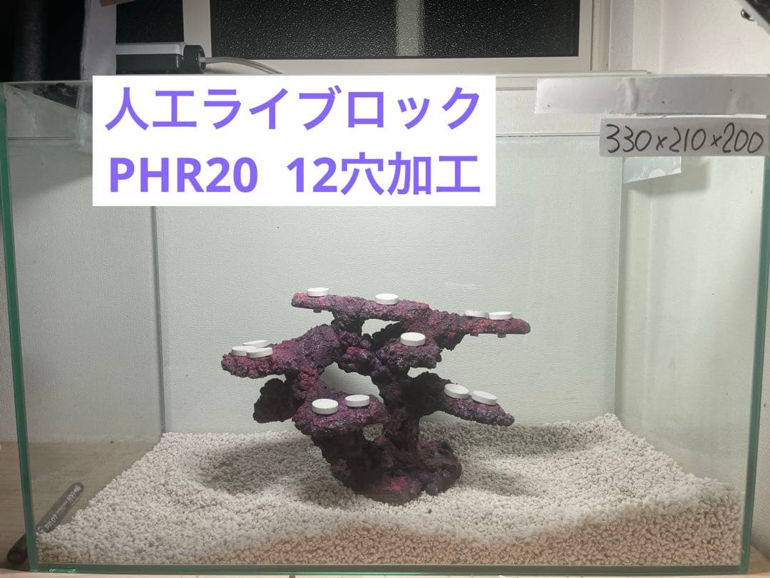 【送料無料】人工ライブロック　PHR20／12穴加工　アク抜き済み安心塗料使用