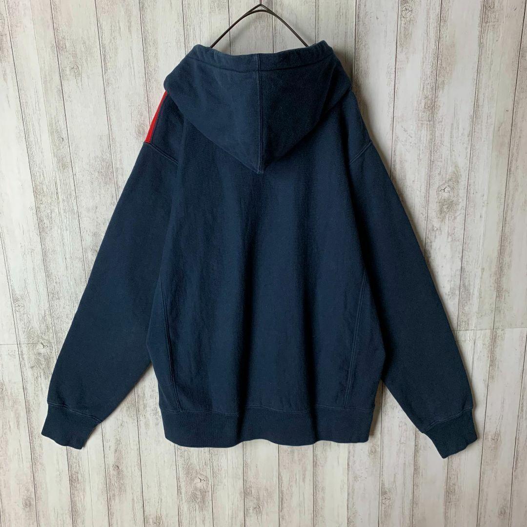 【入手困難モデル】シュプリーム☆ビッグ刺繍ロゴ入りバイカラーパーカー/943.