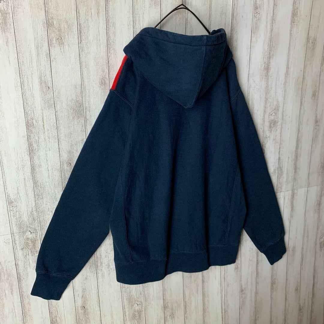 【入手困難モデル】シュプリーム☆ビッグ刺繍ロゴ入りバイカラーパーカー/943.