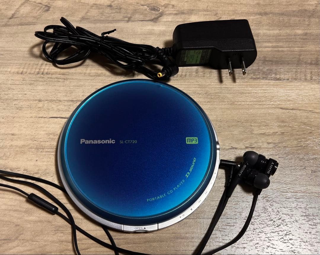 Panasonic SL-CT720 ポータブルCDプレーヤーイヤホン付きブルー