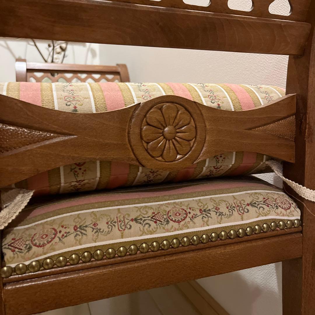 イタリア製 2シートベンチソファー(ピンクストライプ)