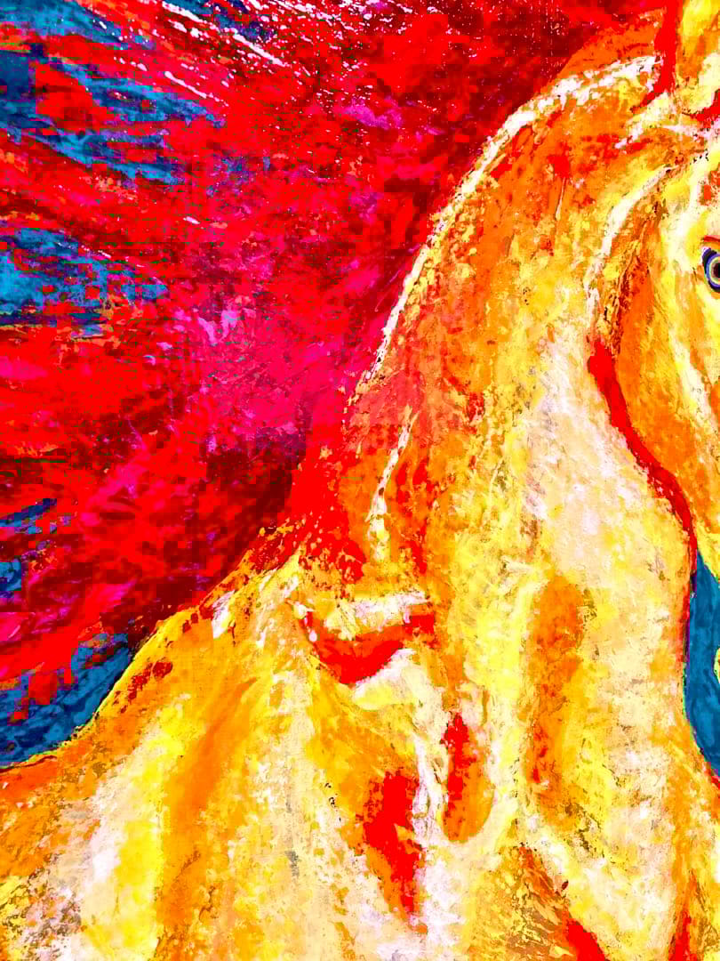 原画　馬　午　絵画　動物画　肉筆画　アクリル画　現代アート　一点物　手描き