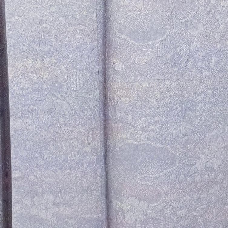 ゆりのはな　色無地　唐織　地紋　辻が花　ちりめん　ボカシ　薄紫色　正絹　A904