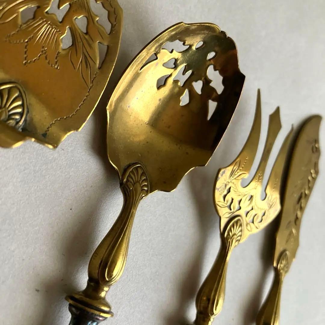 フランス アンティーク 真鍮カトラリーセット