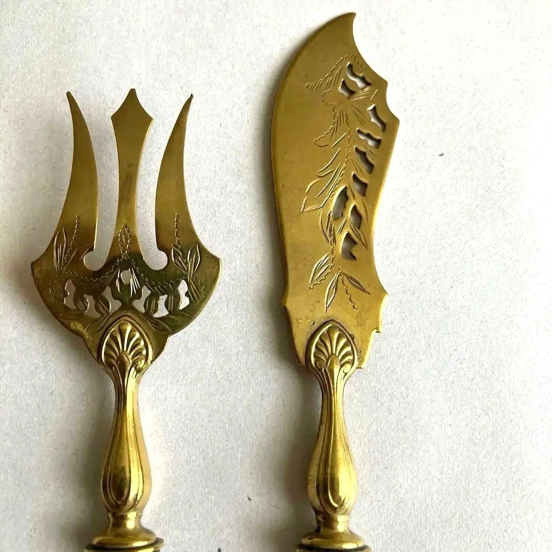 フランス アンティーク 真鍮カトラリーセット