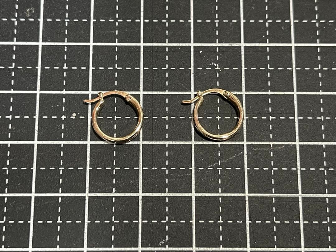 4℃ K10 ゴールド エタニティピアス 左右セット ダイヤモンド キラキラ