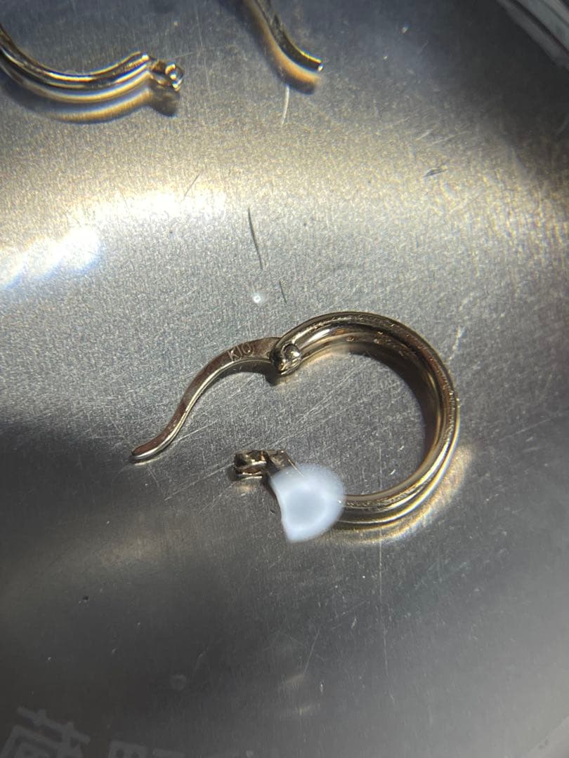 4℃ K10 ゴールド エタニティピアス 左右セット ダイヤモンド キラキラ