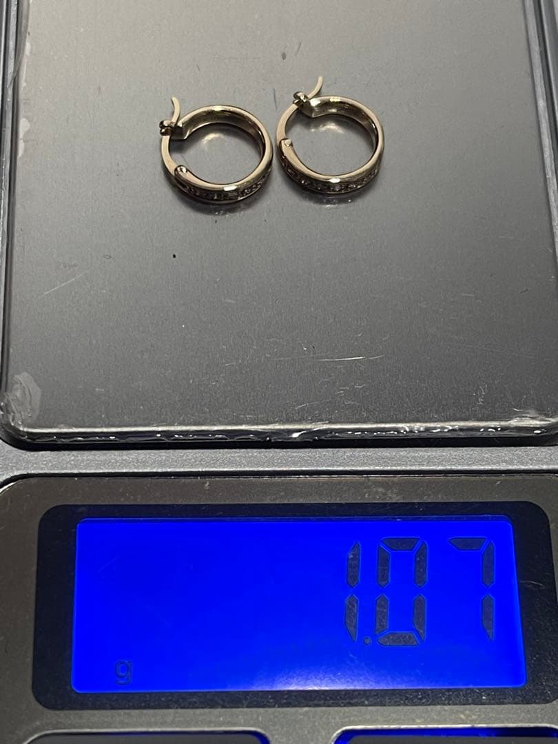 4℃ K10 ゴールド エタニティピアス 左右セット ダイヤモンド キラキラ