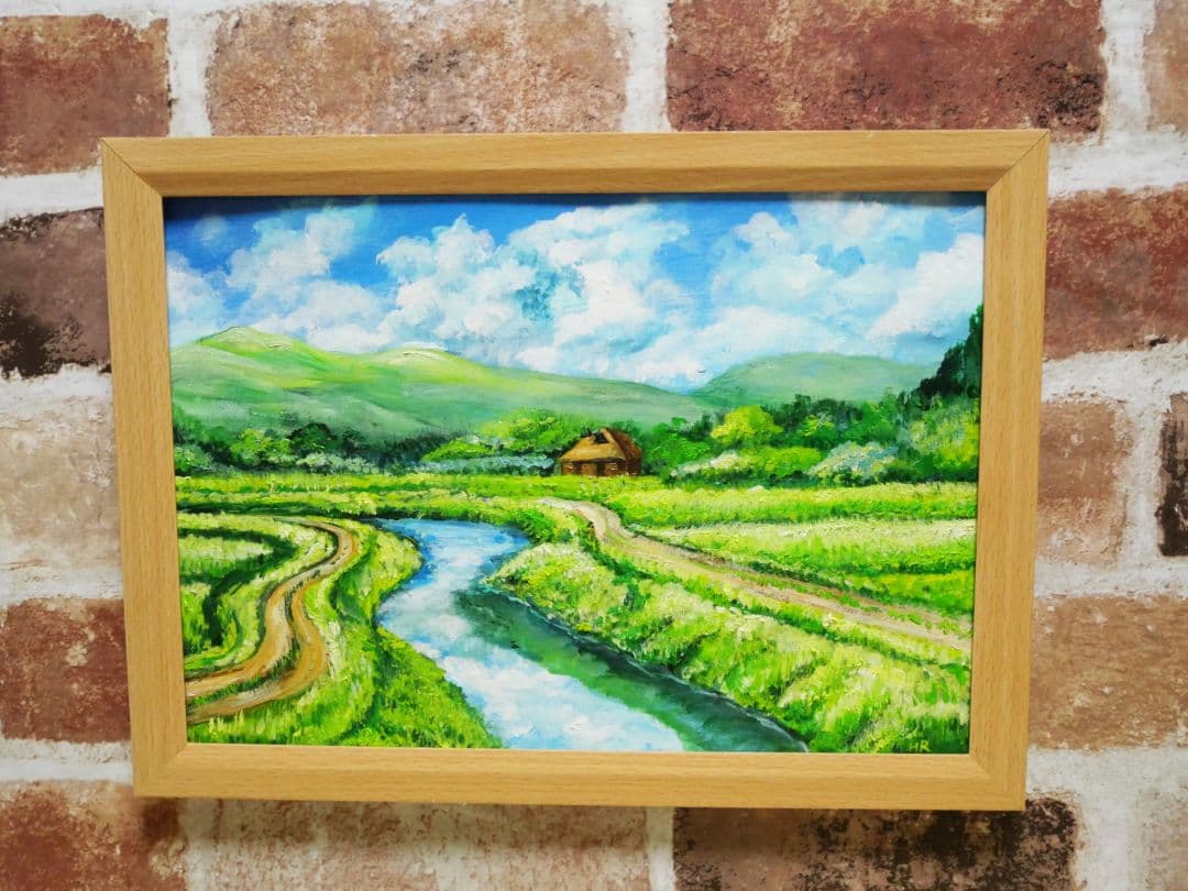 油絵 絵画 【田舎風景】