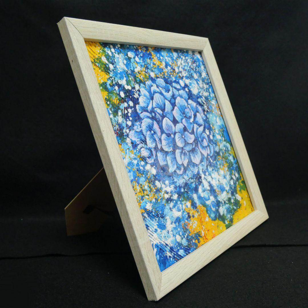 油絵 油彩 油彩画 絵 絵画【雨と紫陽花】