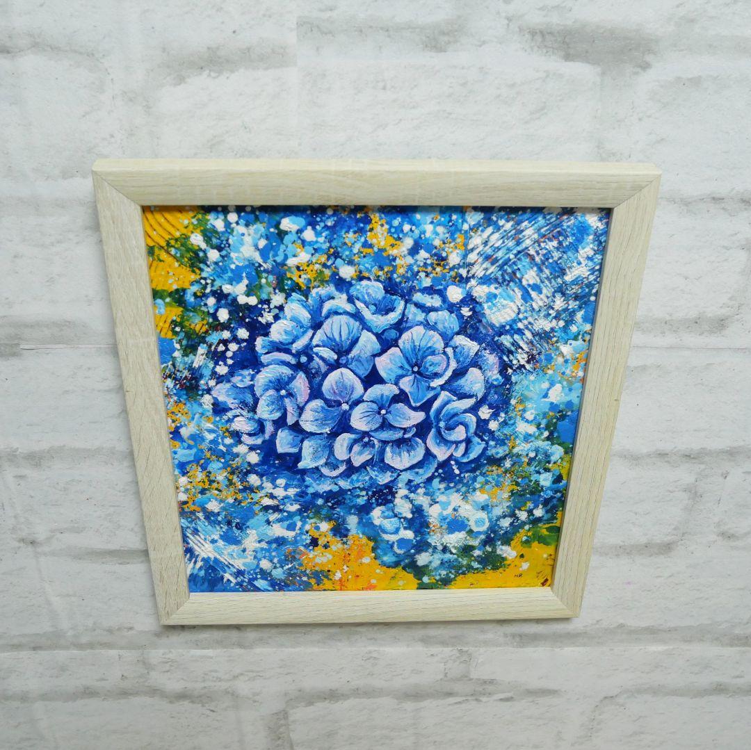 油絵 油彩 油彩画 絵 絵画【雨と紫陽花】