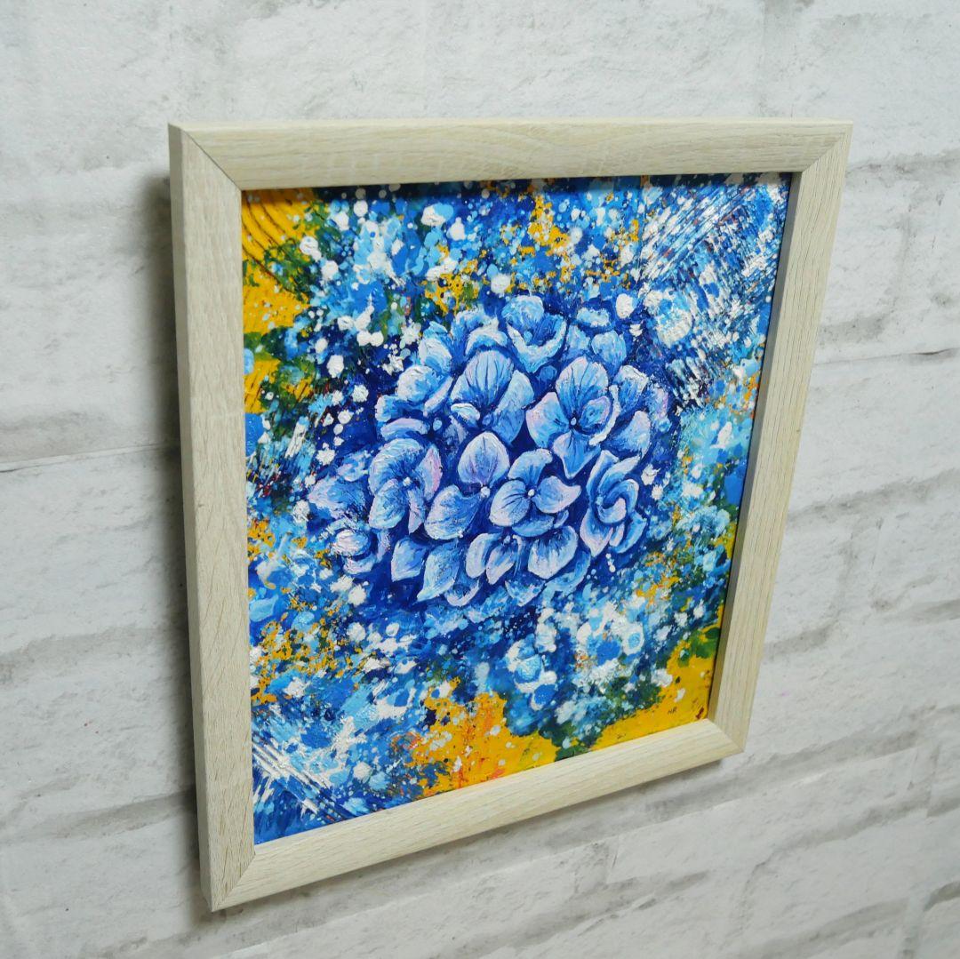 油絵 油彩 油彩画 絵 絵画【雨と紫陽花】