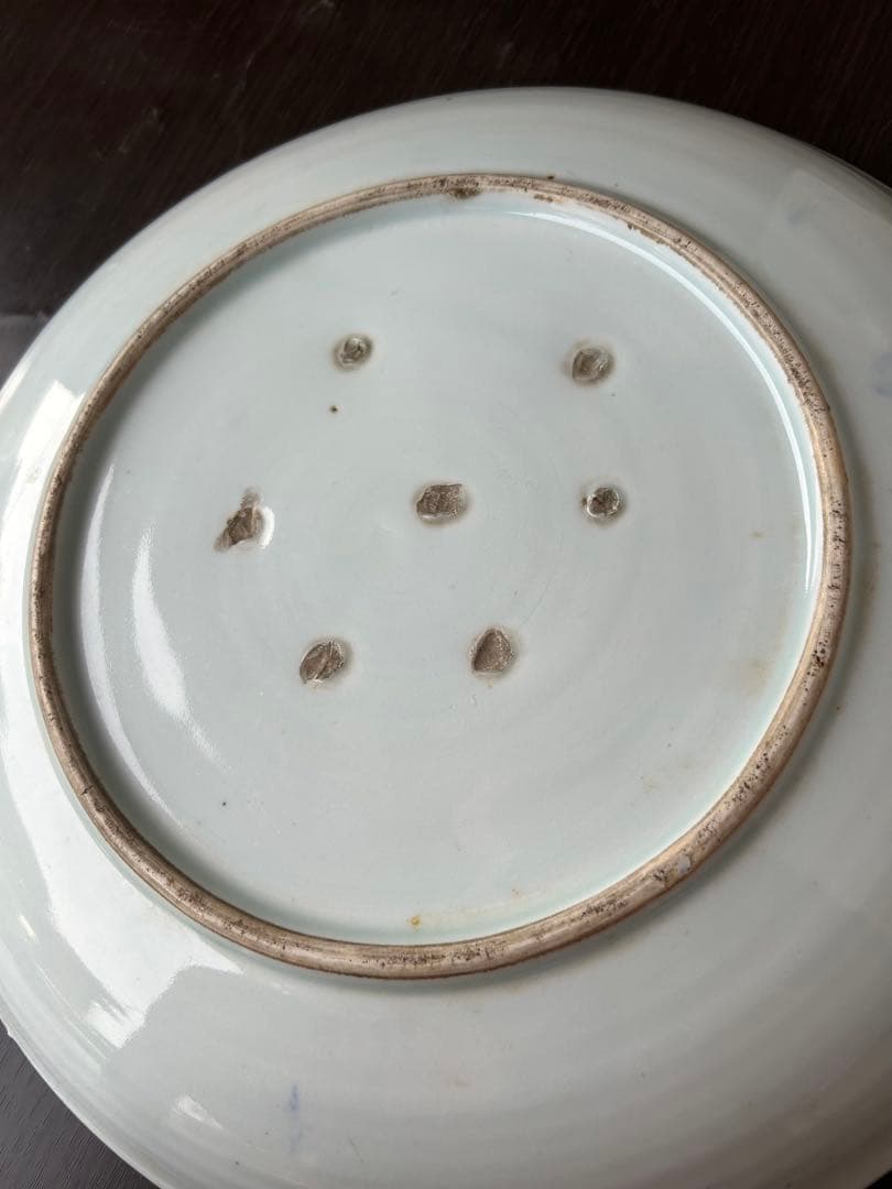 伊万里 染付 青絵 登り鯉 魚藻文 江戸後期 出世 大皿 飾り皿 絵皿 骨董品