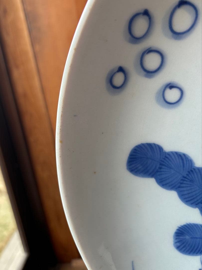 伊万里 染付 青絵 登り鯉 魚藻文 江戸後期 出世 大皿 飾り皿 絵皿 骨董品