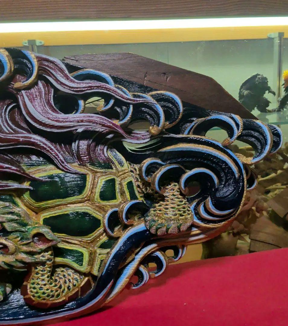 龍亀　ドラゴン　龍　亀　彩色　彫刻　木彫　だんじり　寺院仏閣　欄間