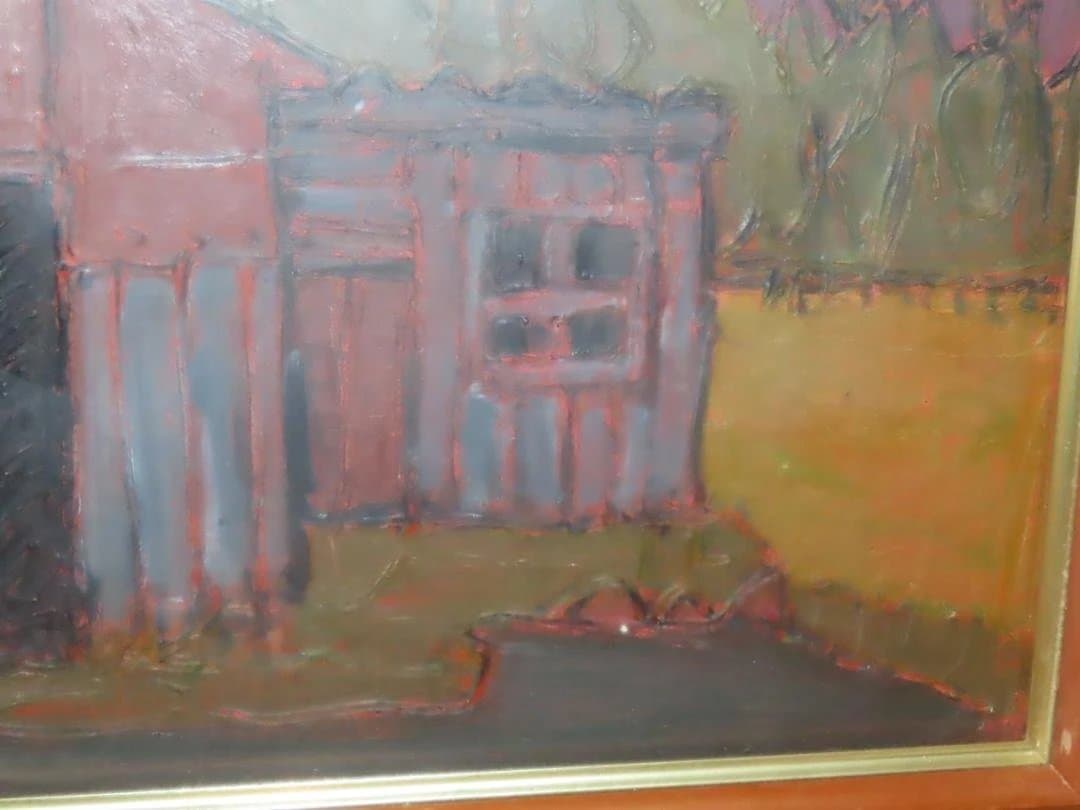 真作 熊谷榧 「グレイ小屋」 肉筆油彩　F12号 1980年制作 父:熊谷守一