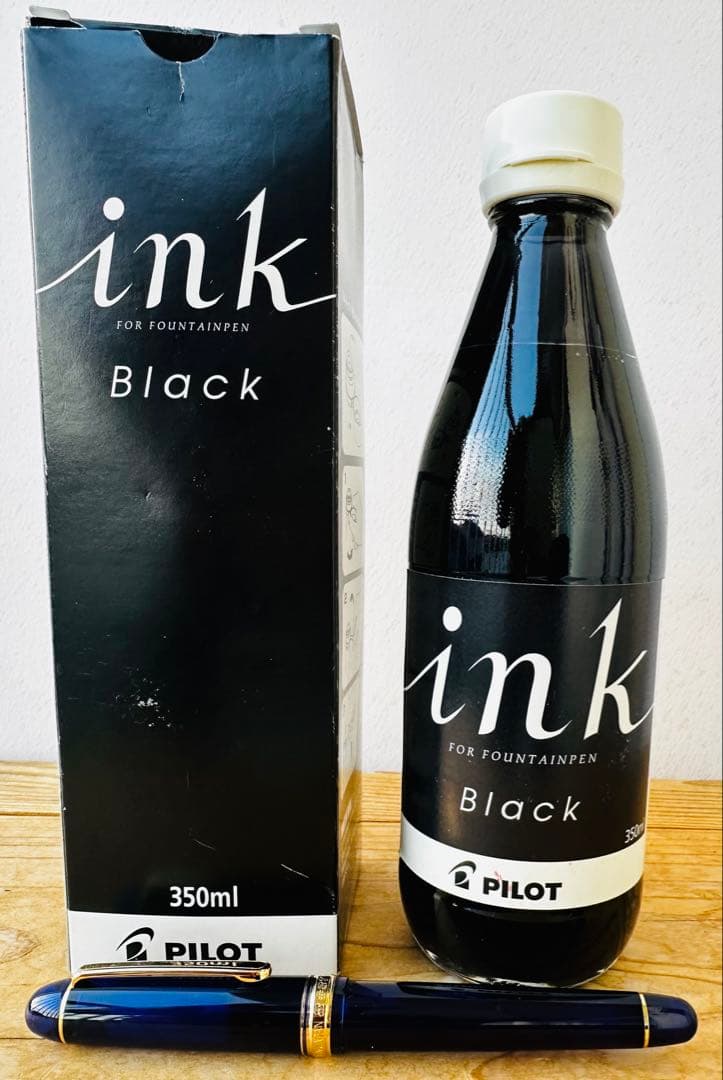 プラチナ万年筆 14K M 3776 シャルトルブルーとパイロットインク