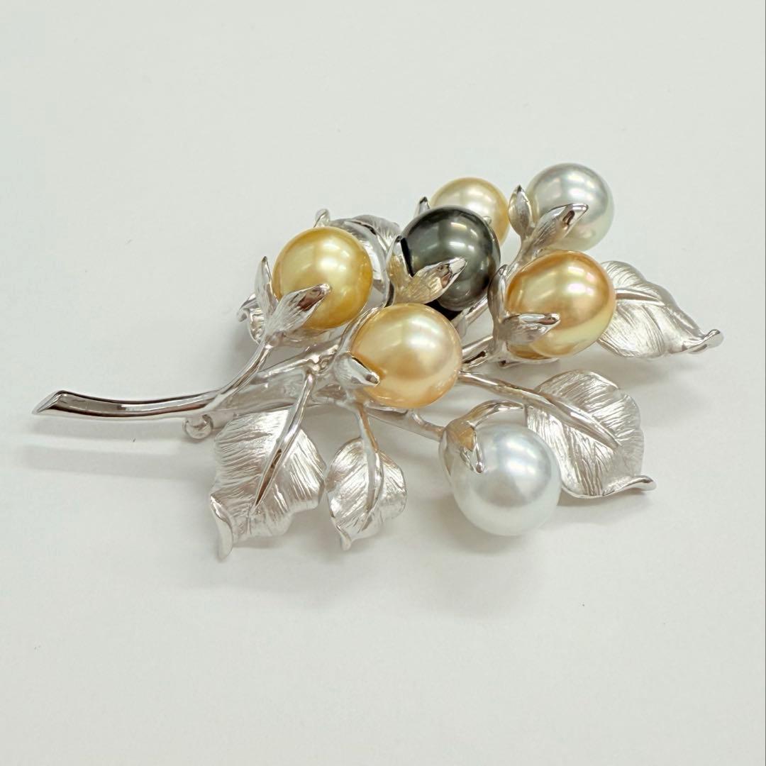SVマルチカラーパールブローチ　パール約9.5mm