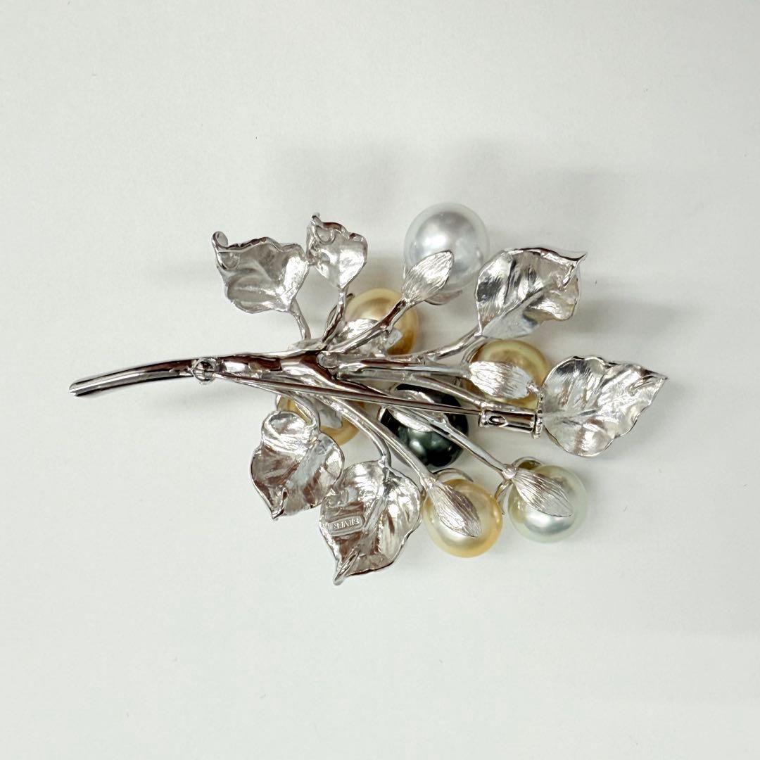 SVマルチカラーパールブローチ　パール約9.5mm