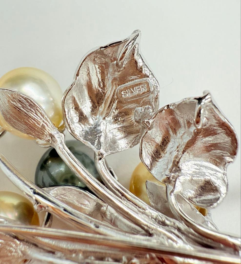 SVマルチカラーパールブローチ　パール約9.5mm